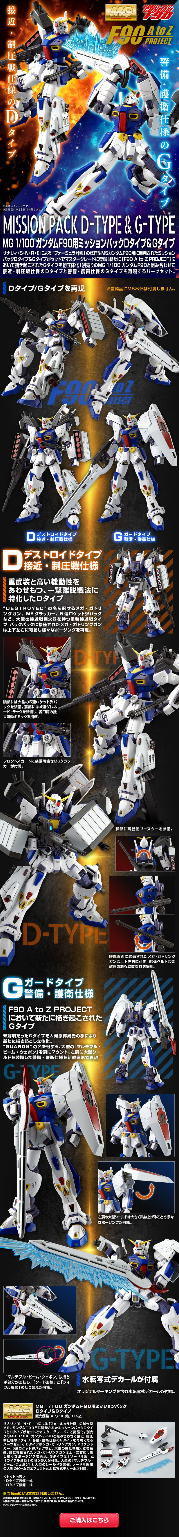 MG 1/100 ガンダムＦ９０用 ミッションパック Ｄタイプ＆ＧタイプのLPデザイン（玩具・ホビー・フィギュア／グレー系／かっこいい系）PC版