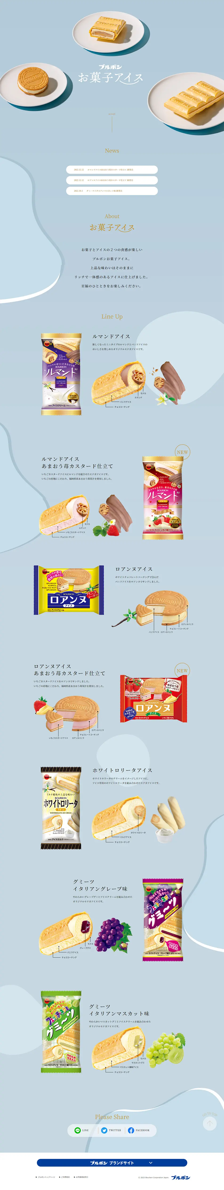 Sweets Ice Cream LP design (Western confectionery / Shades of blue / Simple) PC version
