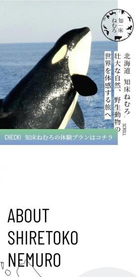 北海道 知床ねむろのLPデザイン（国内旅行・海外旅行／ブルー系／キレイ系）スマホ版