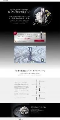 ホワイトロジストのLPデザイン（スキンケア・ボディケア・ヘアケア／ブラック系／キレイ系）PC版