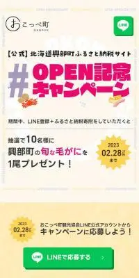 OPEN記念キャンペーンのLPデザイン（イベント・キャンペーン・体験／イエロー系／にぎやか系）スマホ版