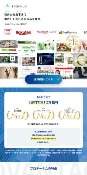 Proteinum-Protenam LP design (Ad operations / Shades of blue / Simple) Mobile version