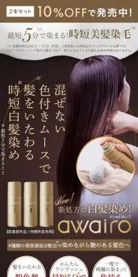 アワイロ ムースヘアカラーのLPデザイン（スキンケア・ボディケア・ヘアケア／ゴールド系／キレイ系）PC版