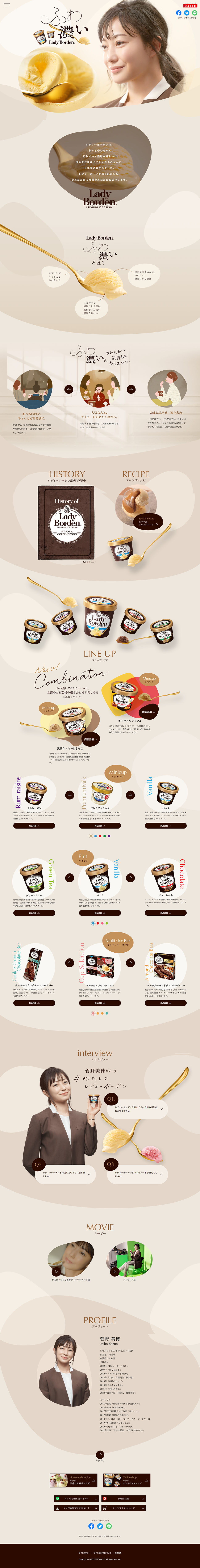 LadyBorden LP design (Western confectionery / Beige tones / Cool style) Mobile version