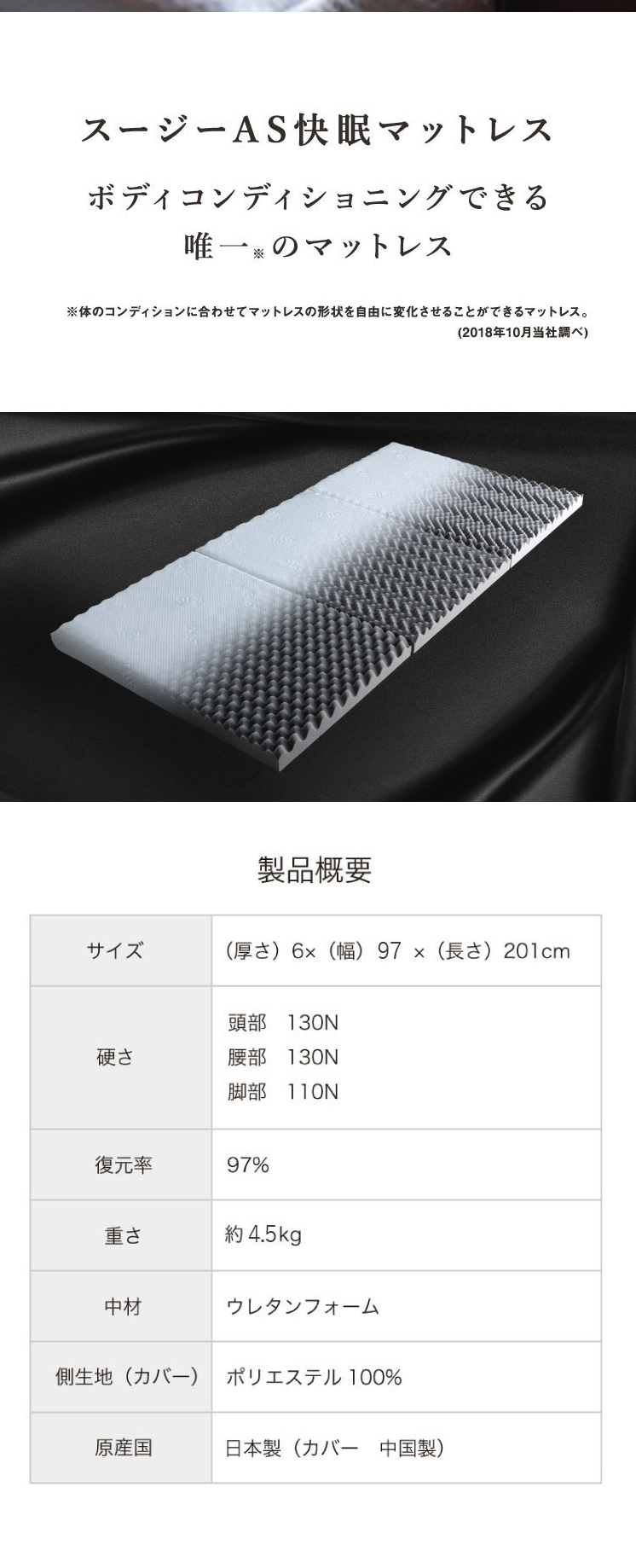 AS快眠マットレス SU-ZIのLPデザイン（寝具・絨毯・家具収納／グリーン（緑色）系／信頼・安心系）