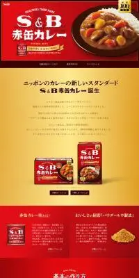 S&B 赤缶カレーのLPデザイン（調味料・甘味料・ダシ・スープ／レッド系／シンプル系）PC版