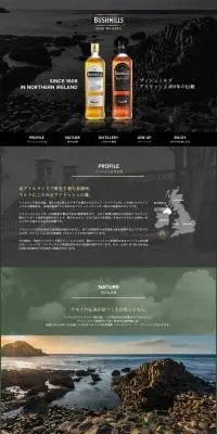 アイリッシュウイスキー ブッシュミルズのLPデザイン（ワイン・スパークリングワイン・シャンパン／ブラック系／シンプル系）PC版