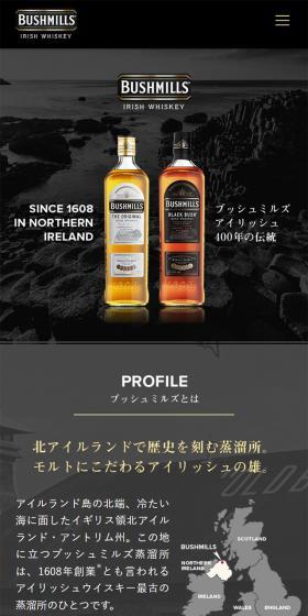 Irish Whiskey Bushmills LP design (win_champagne / Black-colored / Simple) Mobile version