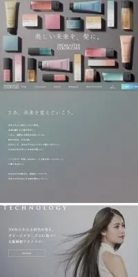 PROMASTER COLOR CAREのLPデザイン（スキンケア・ボディケア・ヘアケア／グレー系／シンプル系）PC版