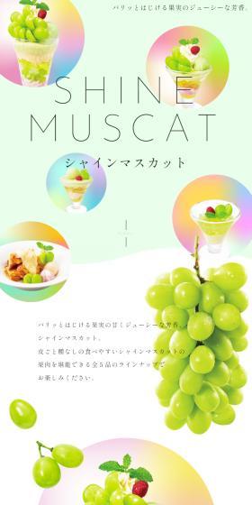 Shine Muscat Dessert LP design (Western confectionery / Multi-color type / Simple) Mobile version
