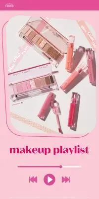 MAKE UP PLAY LISTのLPデザイン（コスメ・化粧品・コンタクトレンズ／ピンク系／かわいい系）スマホ版