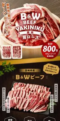 B&Wビーフ 焼き肉用のLPデザイン（肉・肉加工品／ブラウン系／信頼・安心系）スマホ版