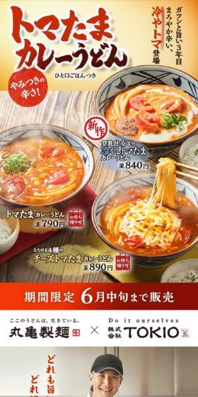 トマたまカレーうどんのLPデザイン（麺・パン・粉物／ベージュ系／和風系）スマホ版