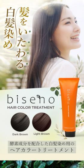 biseno Hair Color Treatment LP design (Skincare, Bodycare, Haircare / White-based / Natural style) Mobile version