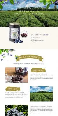 オレゴン州の生ブルーベリーのLPデザイン（フルーツ・果物・野菜／グリーン系／オーガニック系）PC版