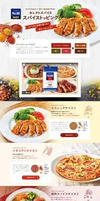 スパイストッピングのLPデザイン（調味料・甘味料・ダシ・スープ／カラフル系／にぎやか系）PC版
