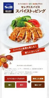 スパイストッピングのLPデザイン（調味料・甘味料・ダシ・スープ／カラフル系／にぎやか系）スマホ版