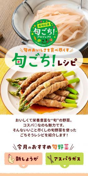 Enjoy Seasonal Delights to the Fullest: Shun-Gochi! Recipes LP design (Prepared foods, dishes, and cuisine / Green tones / Natural style) Mobile version