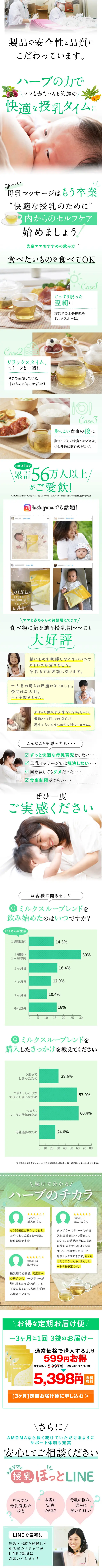 Milk Through Blend LP design (Green Tea, Black Tea, and Coffee / Green tones / Refined style) Mobile version