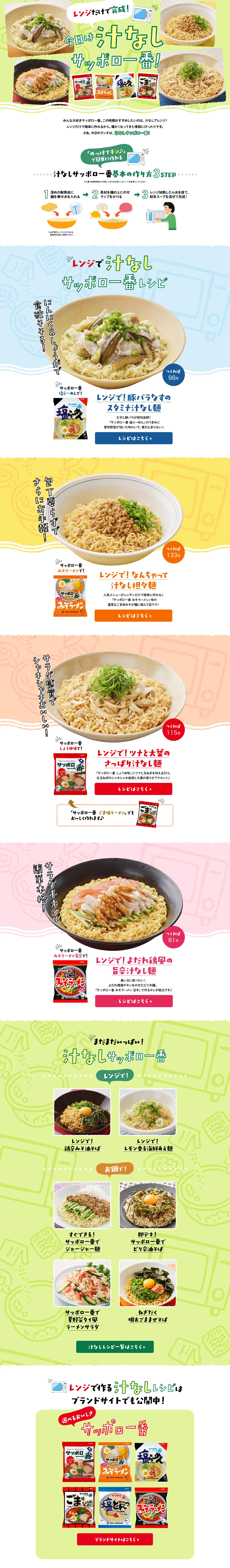 Today's Soupless Sapporo Ichiban LP design (Prepared foods, dishes, and cuisine / Green tones / Natural style) PC version