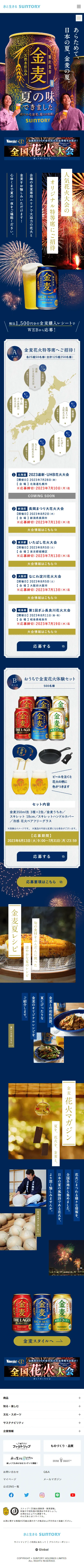 金麦のLPデザイン（ビール・発泡酒／ブルー系／にぎやか系）スマホ版