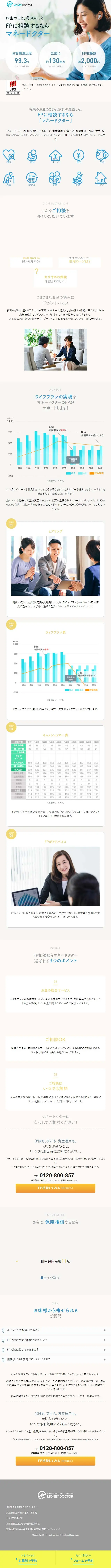 マネードクターのLPデザイン（企業・会社・お店／ホワイト系／シンプル系）スマホ版