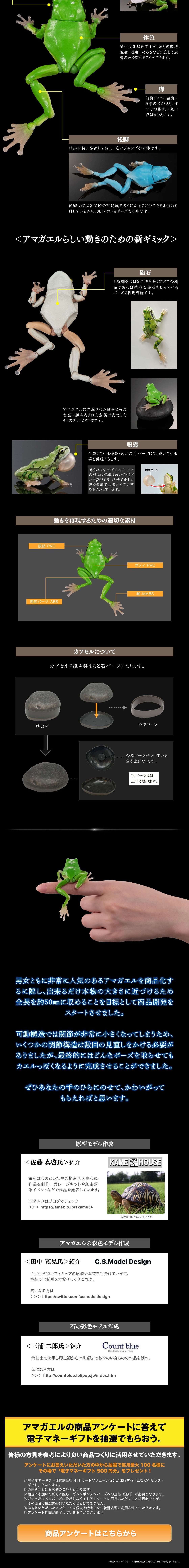 いきもの大図鑑アドバンス アマガエルのLPデザイン（玩具・ホビー・フィギュア／ブラック（黒色）系／スタイリッシュ系）