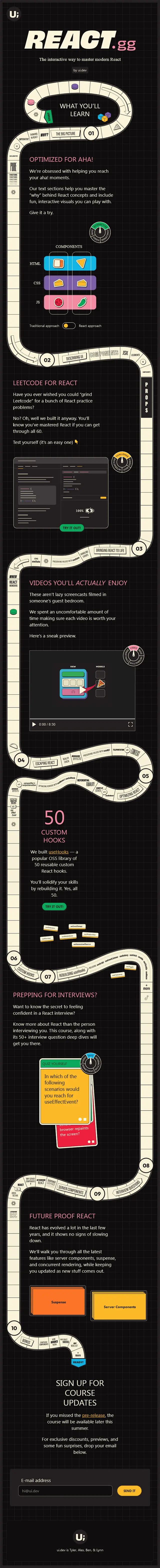 REACT.gg LP design (Design, Apps, Systems / Black-colored / Arts) Mobile version