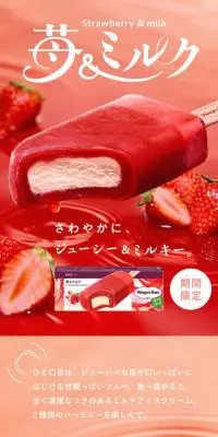 苺＆ミルクのLPデザイン（洋菓子／レッド系／キレイ系）スマホ版