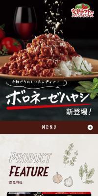 Bolognese Hayashi LP design (Prepared foods, dishes, and cuisine / Beige tones / Lively type) Mobile version