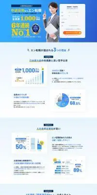 【人事採用担当者向け】中途採用の求人掲載ならエン転職のLPデザイン（中途採用／イエロー系／シンプル系）PC版