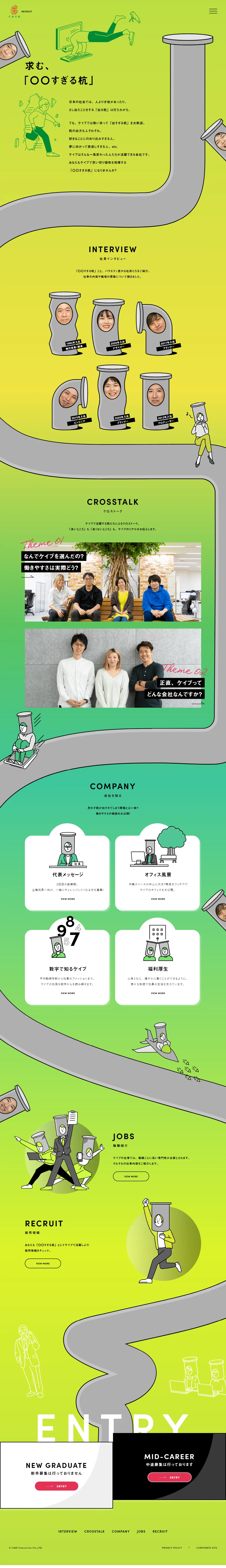 Recruitment Site LP design (recruitment / Green tones / Manga) PC version