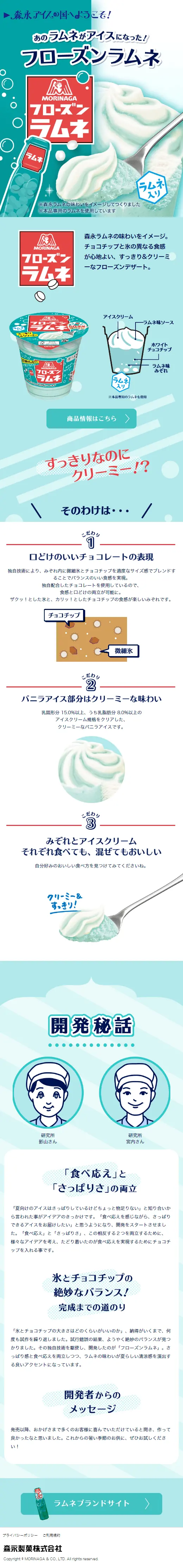 フローズンラムネのLPデザイン（洋菓子／ブルー系／にぎやか系）スマホ版