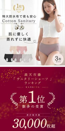 おやすみサニタリーショーツのLPデザイン（下着・ナイトウェア／ホワイト系／清潔系）スマホ版