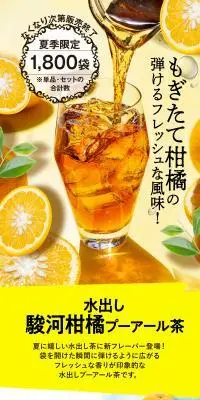 水出し駿河柑橘プーアール茶のLPデザイン（お茶・紅茶・珈琲／イエロー系／キレイ系）PC版