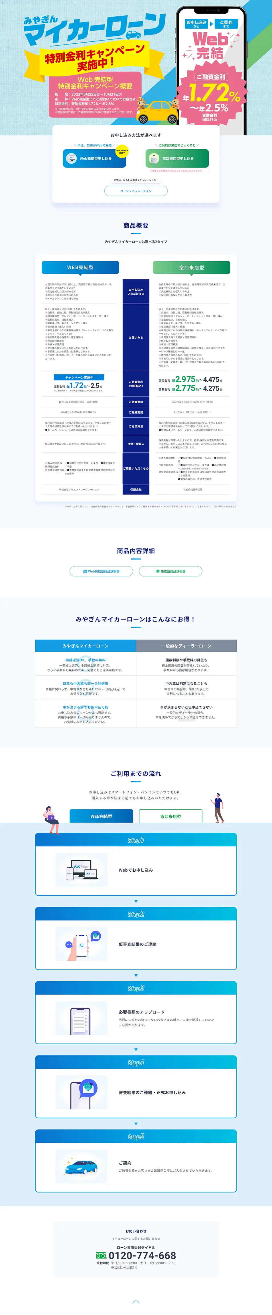 Auto Loan LP design (Insurance, Finance, Credit / Shades of blue / Simple) PC version