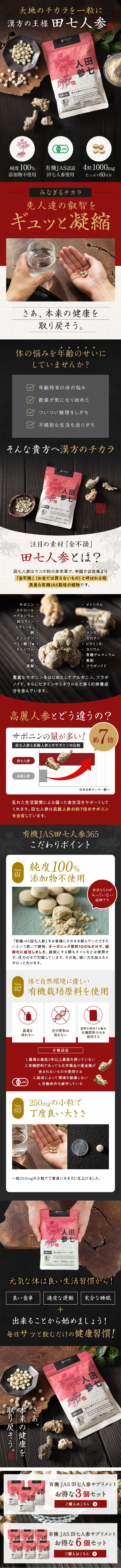 Dengshichi Ninjin LP design (Health foods, health drinks, and supplements / Black-colored / Japanese style)