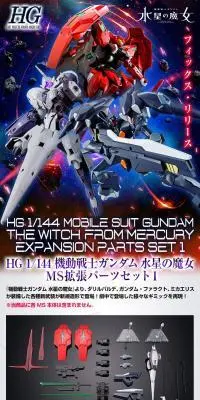 ＨＧ 1/144 機動戦士ガンダム 水星の魔女 ＭＳ拡張パーツセット１のLPデザイン（玩具・ホビー・フィギュア／ブラック系／かっこいい系）スマホ版