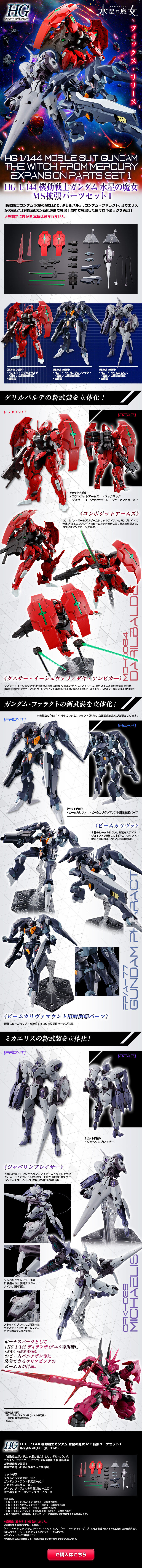 HG 1/144 Mobile Suit Gundam: The Witch from Mercury MS Expansion Parts Set 1 LP design (Toys, Hobbies & Figures / Black-colored / Cool style)