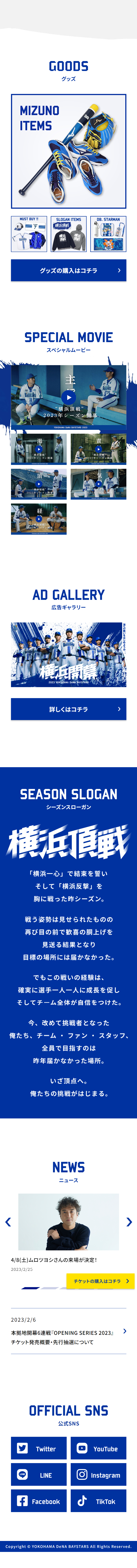OPENING SERIES 2023のLPデザイン（スポーツ全般・観戦／ブルー系／かっこいい系）スマホ版