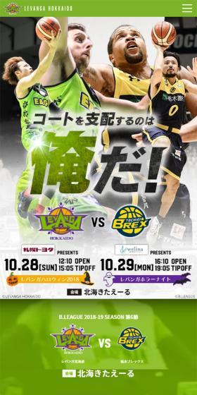 Tochigi Brex Pro Basketball Game LP design (Events, Campaigns, Gifts / Green tones / Cool style) Mobile version