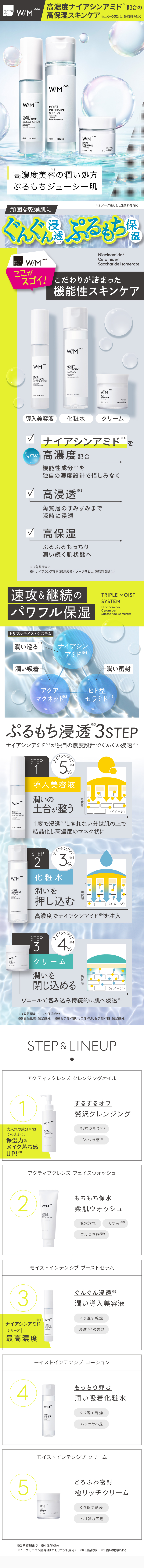 モイストインテンシブ ブーストセラムのLPデザイン（スキンケア・ボディケア・ヘアケア／イエロー系／信頼・安心系）スマホ版