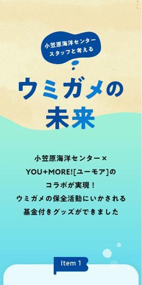 A collaboration between Ogasawara Marine Center and YOU+MORE! has been realized! Fund-attached goods have been created to support sea turtle conservation activities.