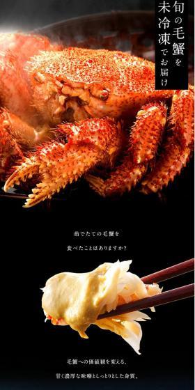 浜茹でチルド毛蟹のLPデザイン（魚介類・海産物／ホワイト系／和風系）スマホ版