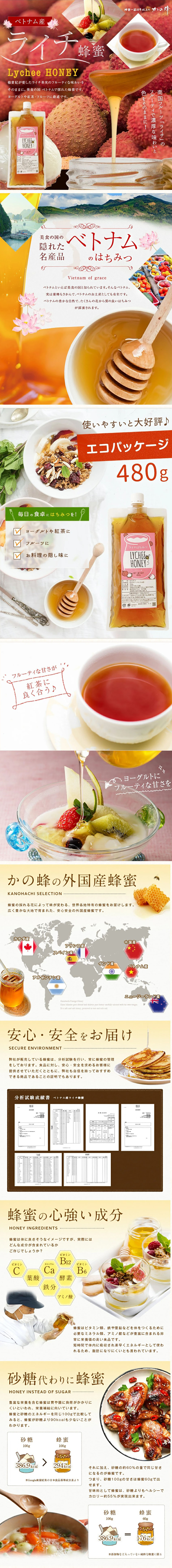 ライチ蜂蜜のLPデザイン（缶詰・瓶詰／ホワイト系／信頼・安心系）PC版