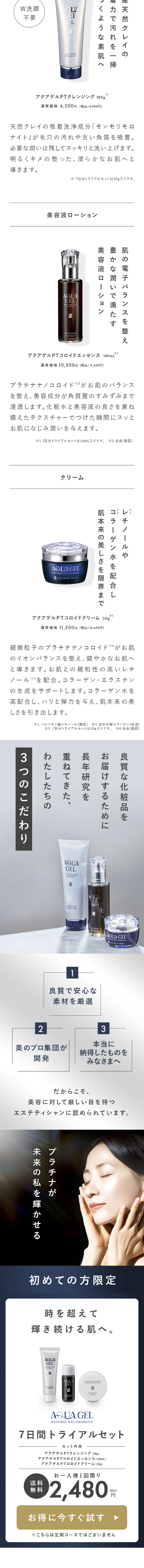 Aqua Gel 7-Day Trial Set LP design (Skincare, Bodycare, Haircare / Shades of blue / Simple)