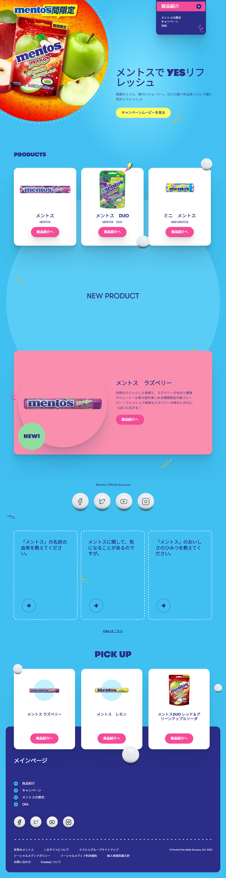Mentos LP design (Snack foods, gum, and candy / Pink shades / Lively type)
