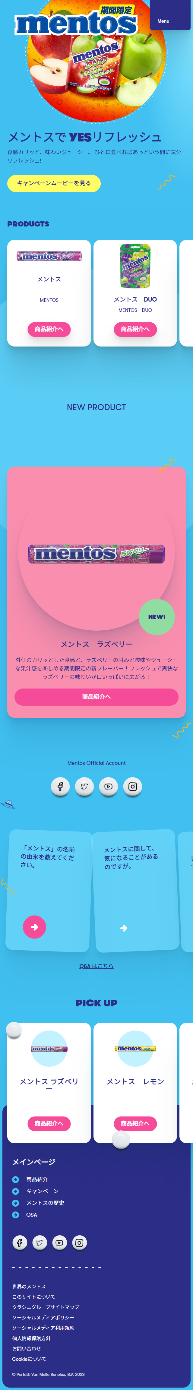 Mentos LP design (Snack foods, gum, and candy / Pink shades / Lively type)