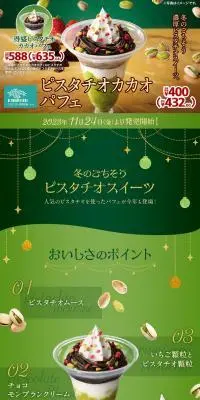 ピスタチオカカオパフェのLPデザイン（洋菓子／グリーン系／キレイ系）PC版