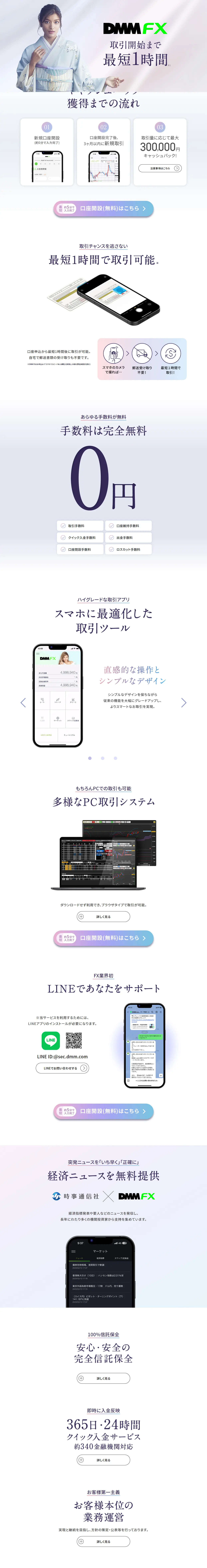 DMM FXのLPデザイン（保険・金融・クレジット／ホワイト系／信頼・安心系）PC版